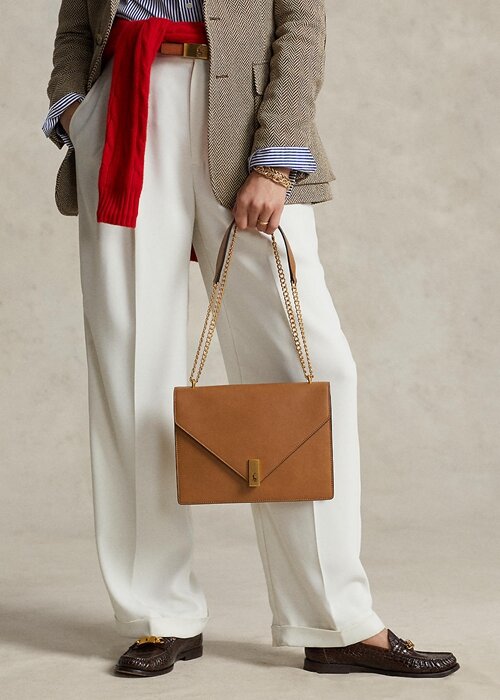 Tan Women’s Ralph Lauren Polo ID Calfskin Envelope Crossbody Bags Tan Women’s Ralph Lauren Polo ID Calfskin Envelope Crossbody Bags