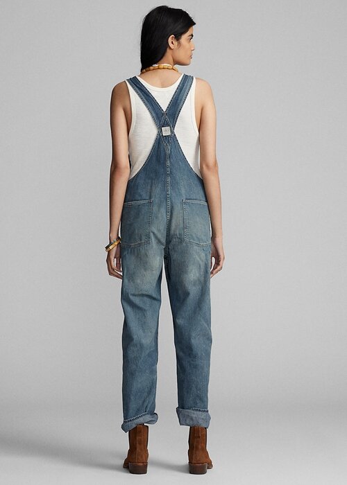 Wash Women’s Ralph Lauren Repaired Denim Overall Dress Wash Women’s Ralph Lauren Repaired Denim Overall Dress