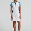 White / Blue Women’s Ralph Lauren Color-Blocked Stretch Jersey Dress White / Blue Women’s Ralph Lauren Color-Blocked Stretch Jersey Dress