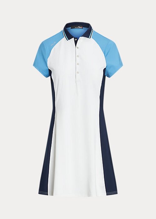 White / Blue Women’s Ralph Lauren Color-Blocked Stretch Jersey Dress White / Blue Women’s Ralph Lauren Color-Blocked Stretch Jersey Dress