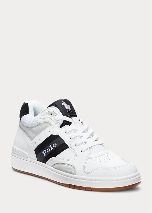 White / Grey Men’s Ralph Lauren Court Mid Pro Sneakers White / Grey Men’s Ralph Lauren Court Mid Pro Sneakers