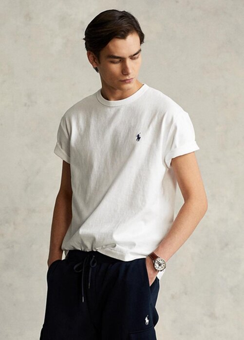 White Men’s Ralph Lauren Classic Fit Heavyweight Jersey T Shirts White Men’s Ralph Lauren Classic Fit Heavyweight Jersey T Shirts