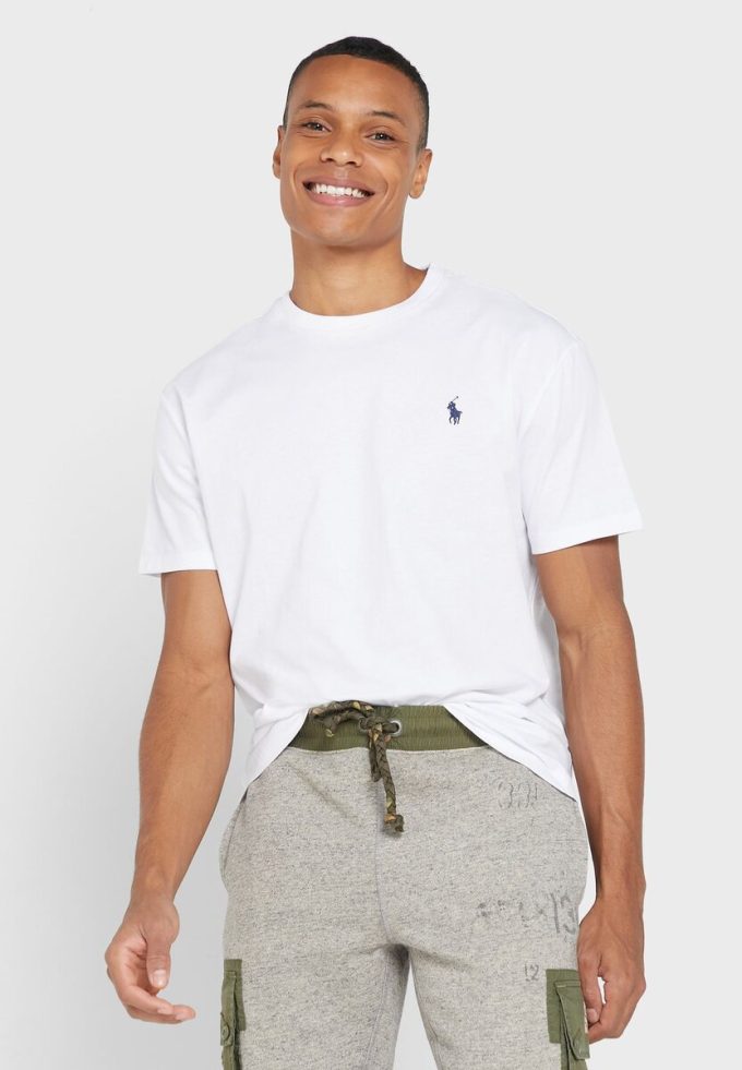 White Men’s Ralph Lauren Essential Crew Neck T Shirts White Men’s Ralph Lauren Essential Crew Neck T Shirts