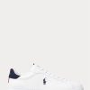 White Men’s Ralph Lauren Heritage Court II Leather Sneakers