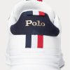 White Men’s Ralph Lauren Heritage Court II Leather Sneakers