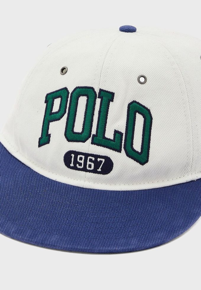 White Men’s Ralph Lauren Logo Flat Peak Hats White Men’s Ralph Lauren Logo Flat Peak Hats
