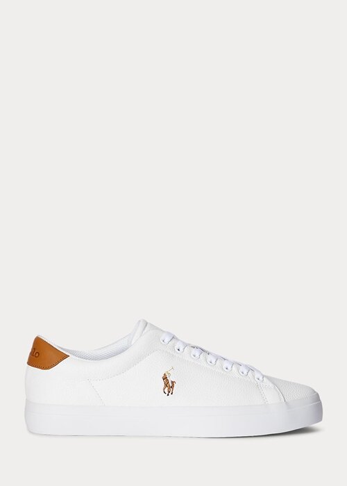 White Men’s Ralph Lauren Longwood Leather Sneakers White Men’s Ralph Lauren Longwood Leather Sneakers