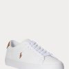White Men’s Ralph Lauren Longwood Leather Sneakers White Men’s Ralph Lauren Longwood Leather Sneakers