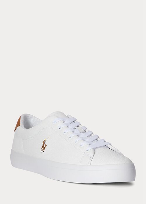 White Men’s Ralph Lauren Longwood Leather Sneakers White Men’s Ralph Lauren Longwood Leather Sneakers