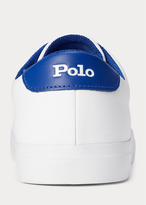 White Men’s Ralph Lauren Longwood Leather Sneakers White Men’s Ralph Lauren Longwood Leather Sneakers