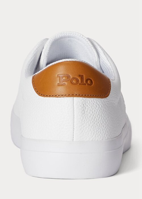 White Men’s Ralph Lauren Longwood Leather Sneakers White Men’s Ralph Lauren Longwood Leather Sneakers