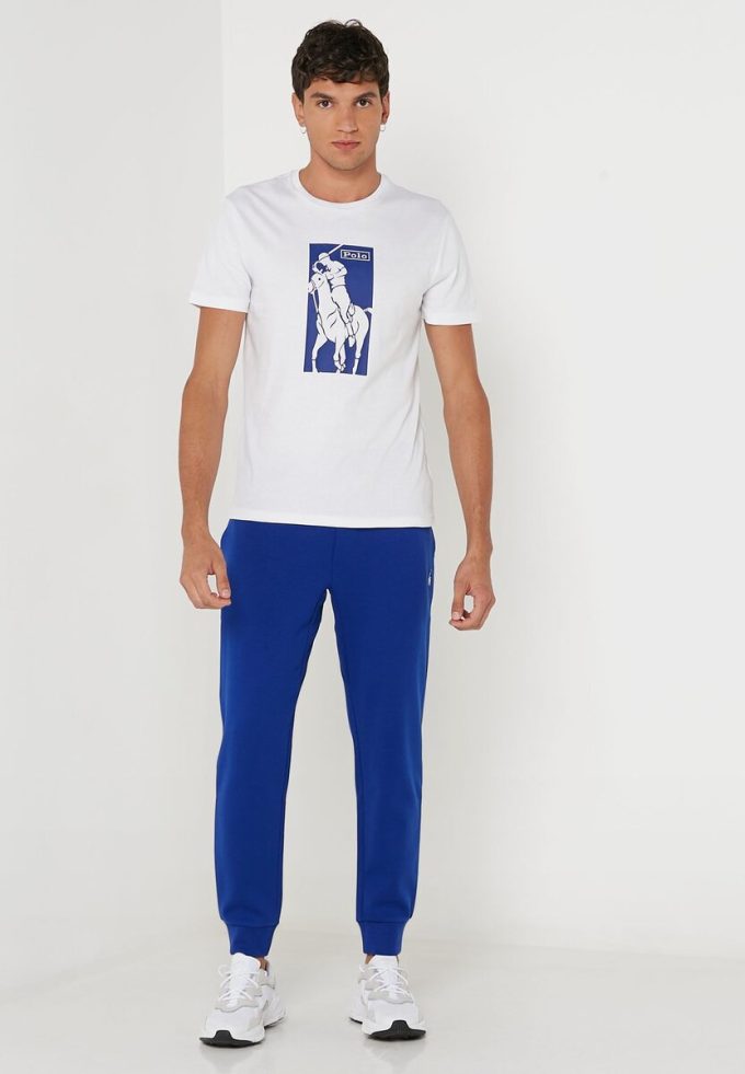 White Men’s Ralph Lauren Printed Crew Neck T Shirts