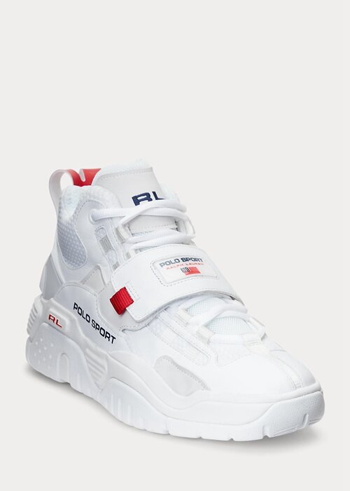 White Men’s Ralph Lauren PS100 High-Top Sneakers White Men’s Ralph Lauren PS100 High-Top Sneakers