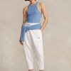 White Women’s Ralph Lauren Cotton-Blend-Fleece Carrot Sweatpants