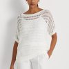 White Women’s Ralph Lauren Cotton Mesh Short-Sleeve Sweaters