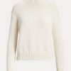 White Women’s Ralph Lauren Embellished RL Cotton-Blend Sweaters