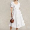White Women’s Ralph Lauren Eyelet-Embroidered Linen Dress White Women’s Ralph Lauren Eyelet-Embroidered Linen Dress