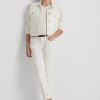 White Women’s Ralph Lauren Eyelet-Patchwork Relaxed Tapered Jeans White Women’s Ralph Lauren Eyelet-Patchwork Relaxed Tapered Jeans