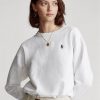 White Women’s Ralph Lauren Fleece Pullover Sweatshirts White Women’s Ralph Lauren Fleece Pullover Sweatshirts