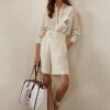 White Women’s Ralph Lauren Francine Mulberry Silk  Shorts