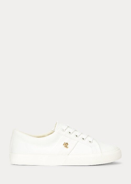 White Women’s Ralph Lauren Janson II Canvas Sneakers White Women’s Ralph Lauren Janson II Canvas Sneakers