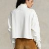 White Women’s Ralph Lauren Logo Oversize Mockneck Cotton Sweatshirts White Women’s Ralph Lauren Logo Oversize Mockneck Cotton Sweatshirts
