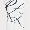 White Women’s Ralph Lauren Logo-print Cotton-blend Tops White Women’s Ralph Lauren Logo-print Cotton-blend Tops