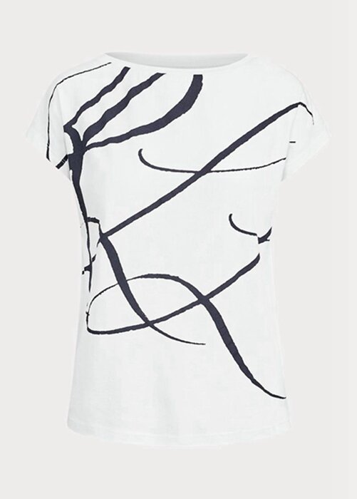 White Women’s Ralph Lauren Logo-print Cotton-blend Tops White Women’s Ralph Lauren Logo-print Cotton-blend Tops