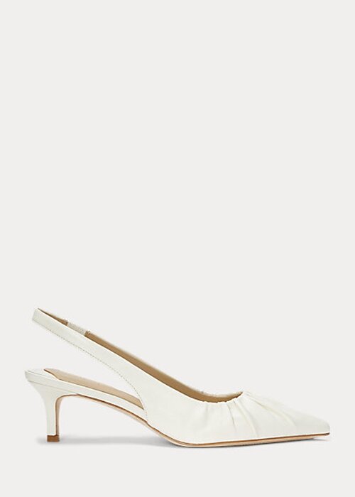 White Women’s Ralph Lauren Lolah Nappa Leather Slingback Heels White Women’s Ralph Lauren Lolah Nappa Leather Slingback Heels