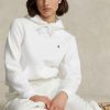 White Women’s Ralph Lauren Shrunken Fit Fleece  Hoodie