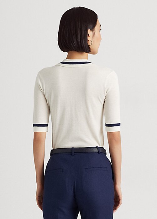 White Women’s Ralph Lauren Silk-Blend Short-Sleeve Sweaters White Women’s Ralph Lauren Silk-Blend Short-Sleeve Sweaters