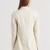 White Women’s Ralph Lauren Striped Linen-blend Twill Blazers White Women’s Ralph Lauren Striped Linen-blend Twill Blazers