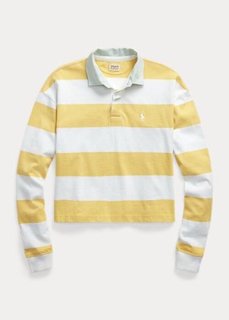 Yellow Women’s Ralph Lauren Striped Cropped Jersey Rugby Shirts