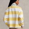 Yellow / White Women’s Ralph Lauren Striped Cropped Jersey Rugby Polo Shirts